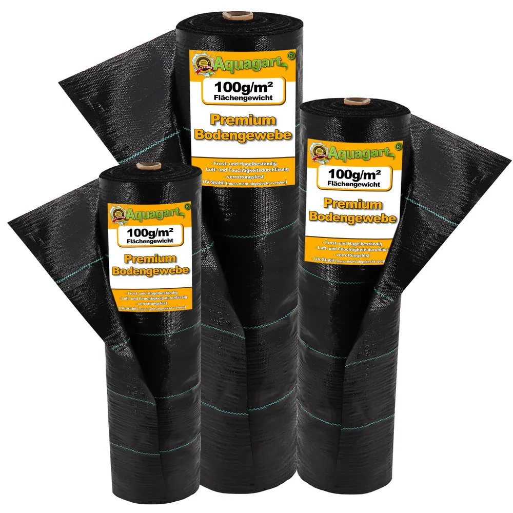 160 m² tissu de sol, film anti-mauvaises herbes, film de paillage 100 g, 1 m de large, noir