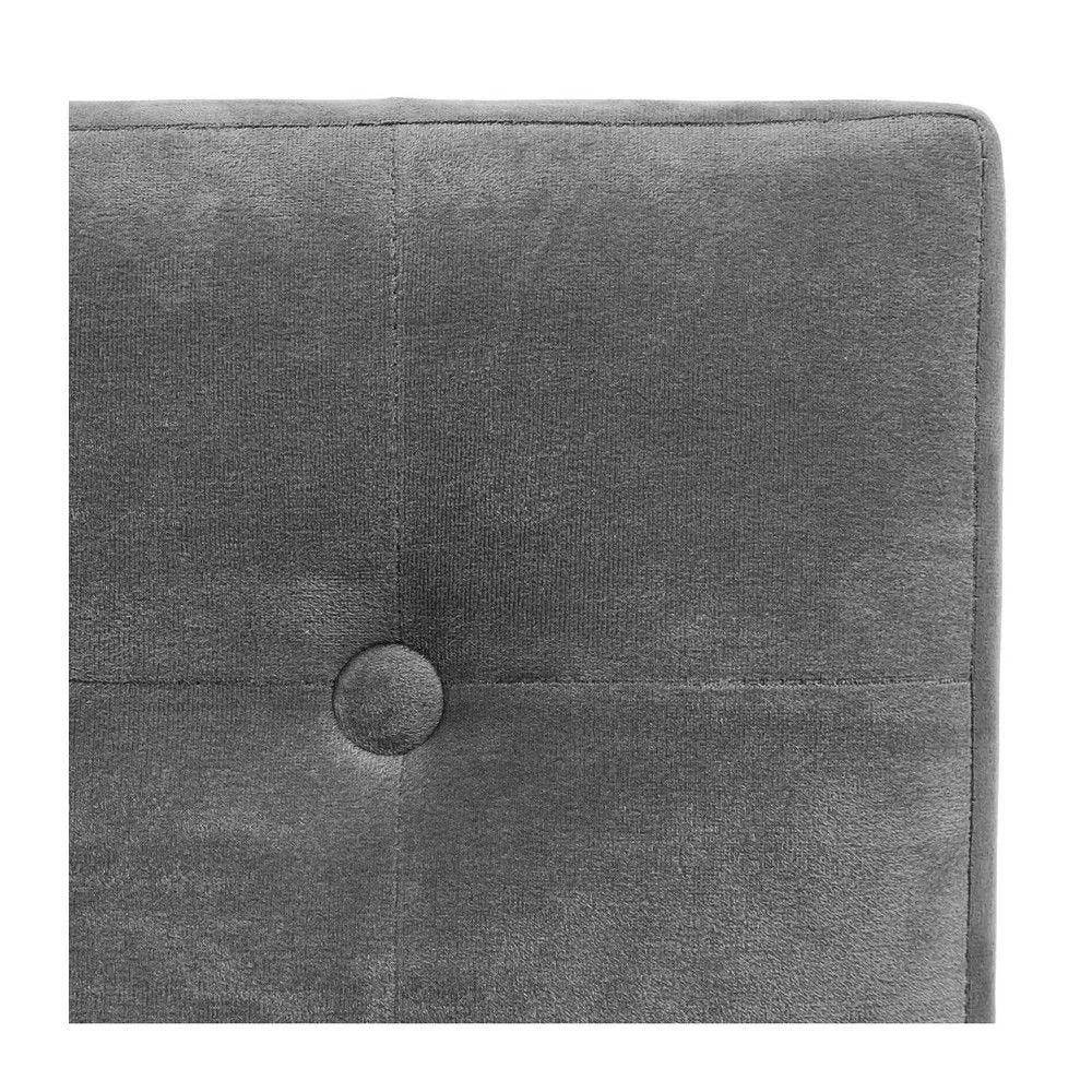 2 en 1 pouf pliant et coffre de rangement velours gris 38x38cm