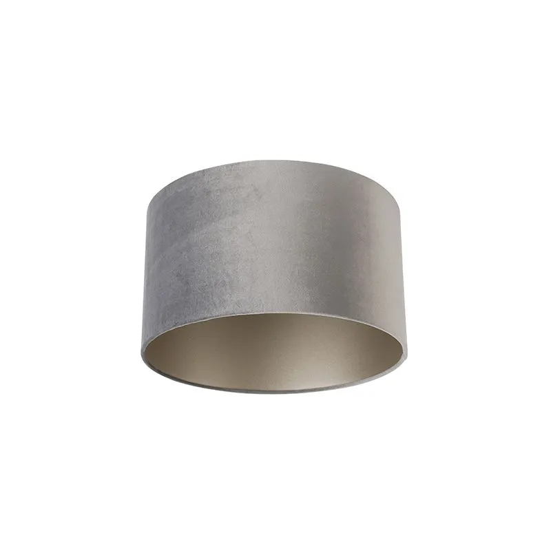 Abat-jour en velours gris 35/35/20
