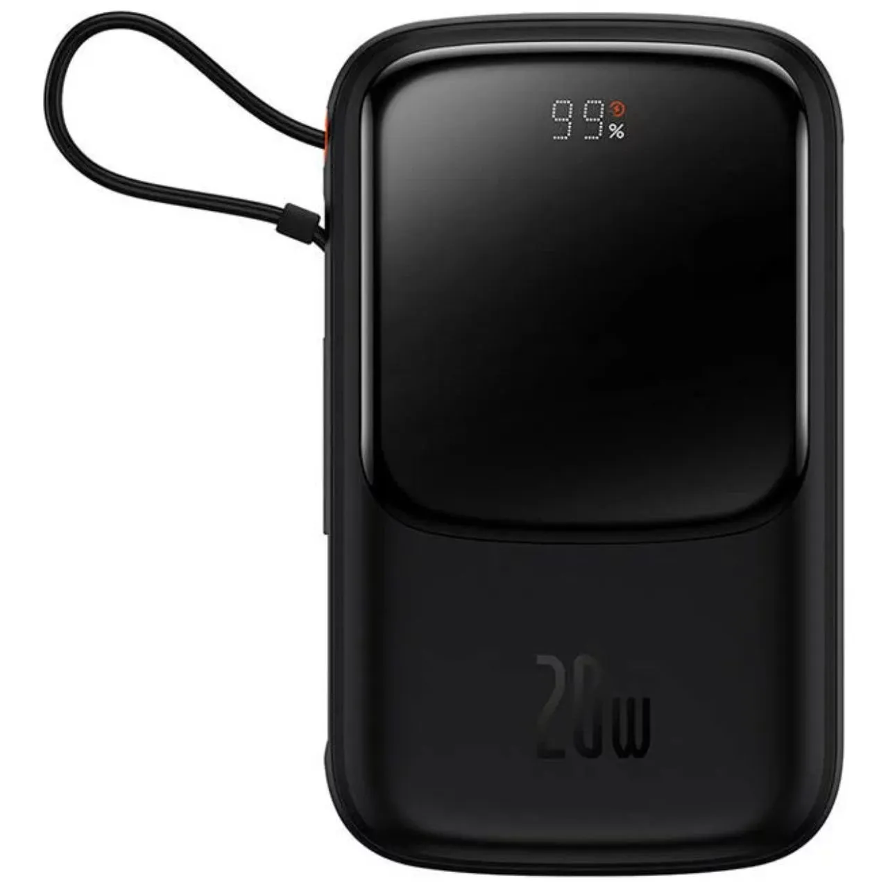 Baseus Batterie externe Q Pow Affichage numérique Charge rapide 10000mAh, câble Lightning 20W, Noir