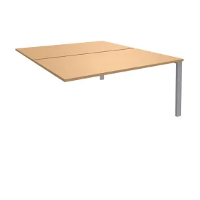 Bureau Bench IRIS - L140 cm - Plan suivant - Pieds aluminium - plateau imitation Hêtre
