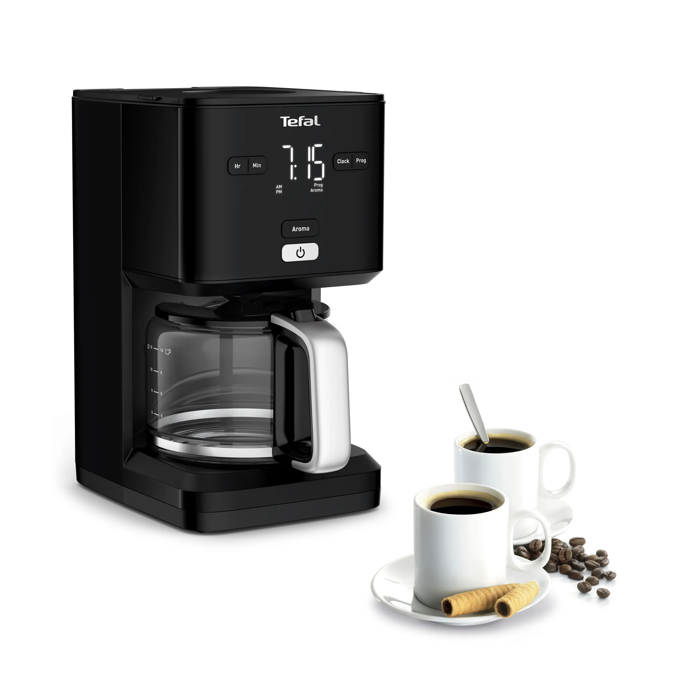 Cafetière programmable SMART'N LIGHT noire écran numérique 1,25L