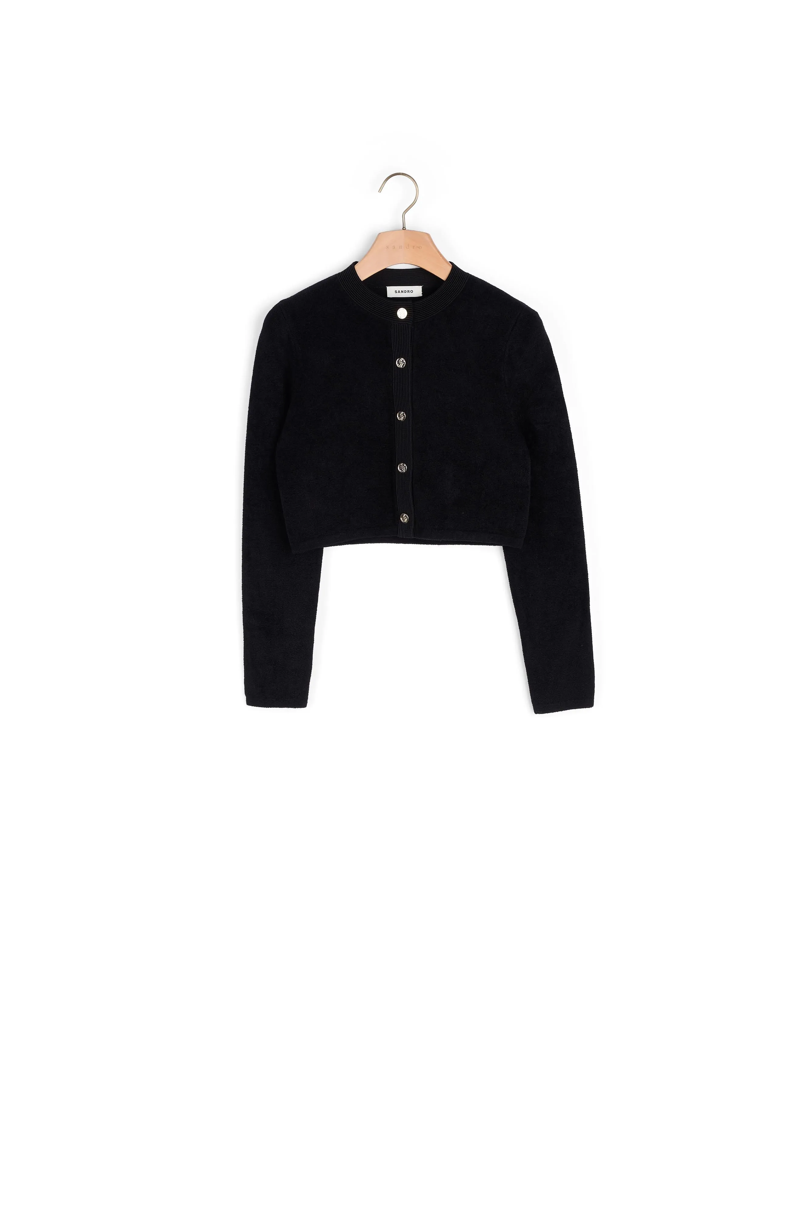 Cardigan court effet velours