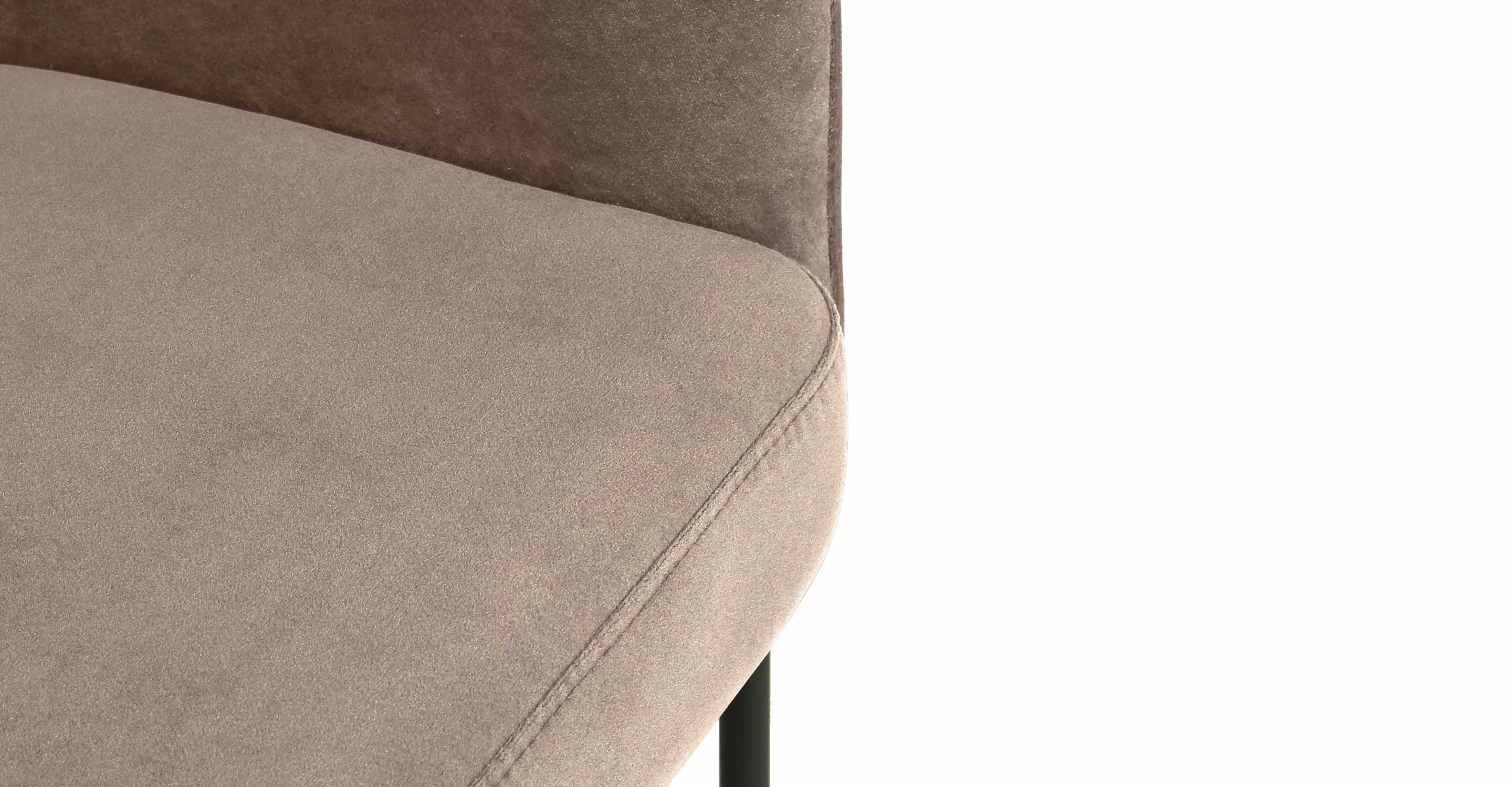 Chaise BARON velours taupe & métal noir 