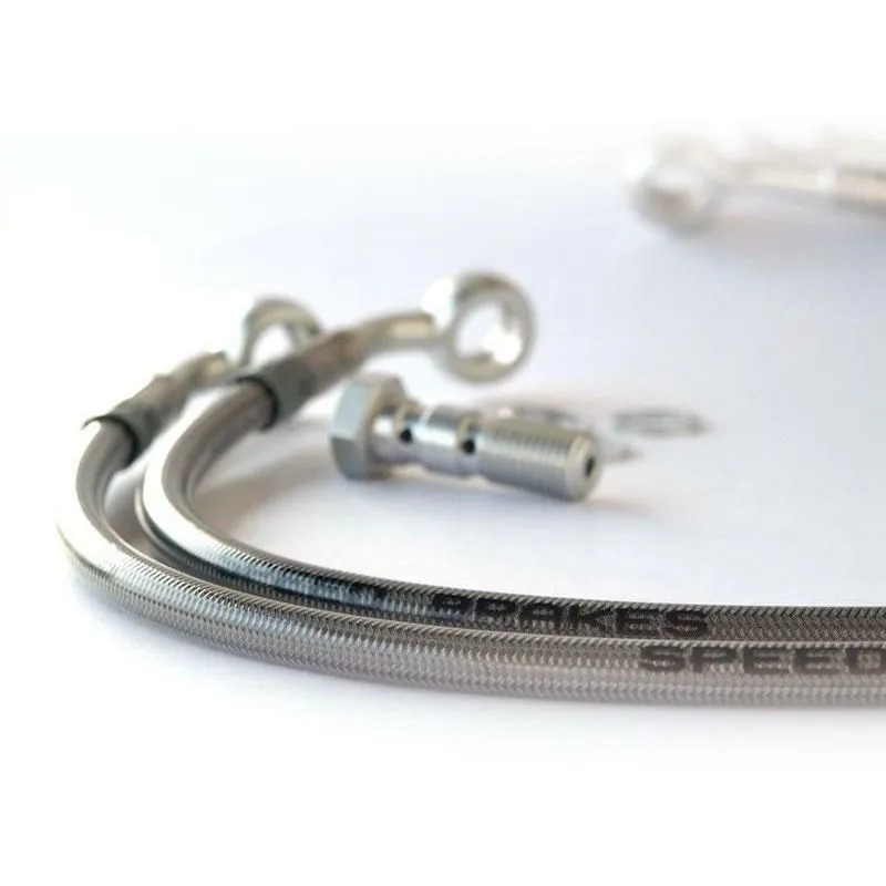 Durite de frein arrière d'aviation SPEEDBRAKES inox/raccord noir Kawasaki KX 125/250