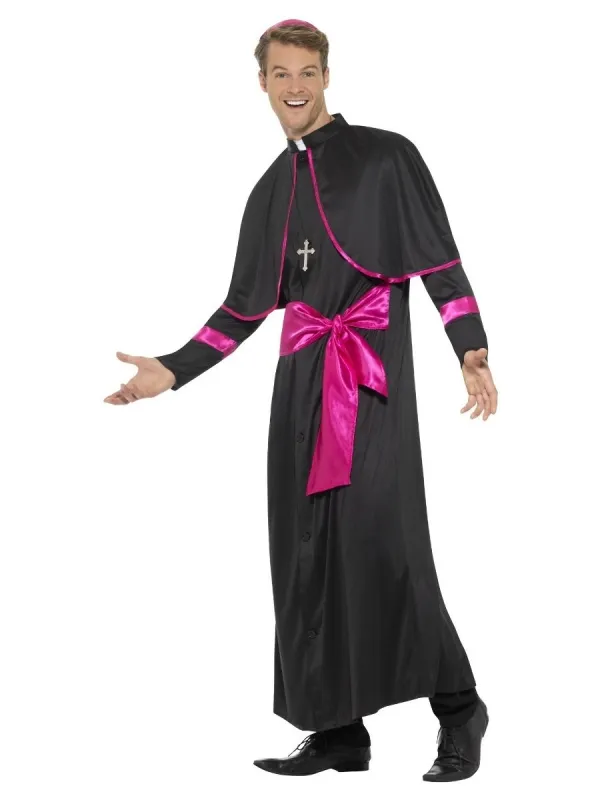 Déguisement cardinal homme noir & fushia