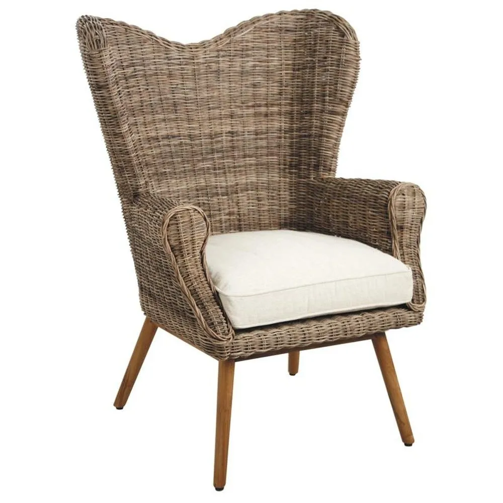 Fauteuil en teck et poelet banjaran