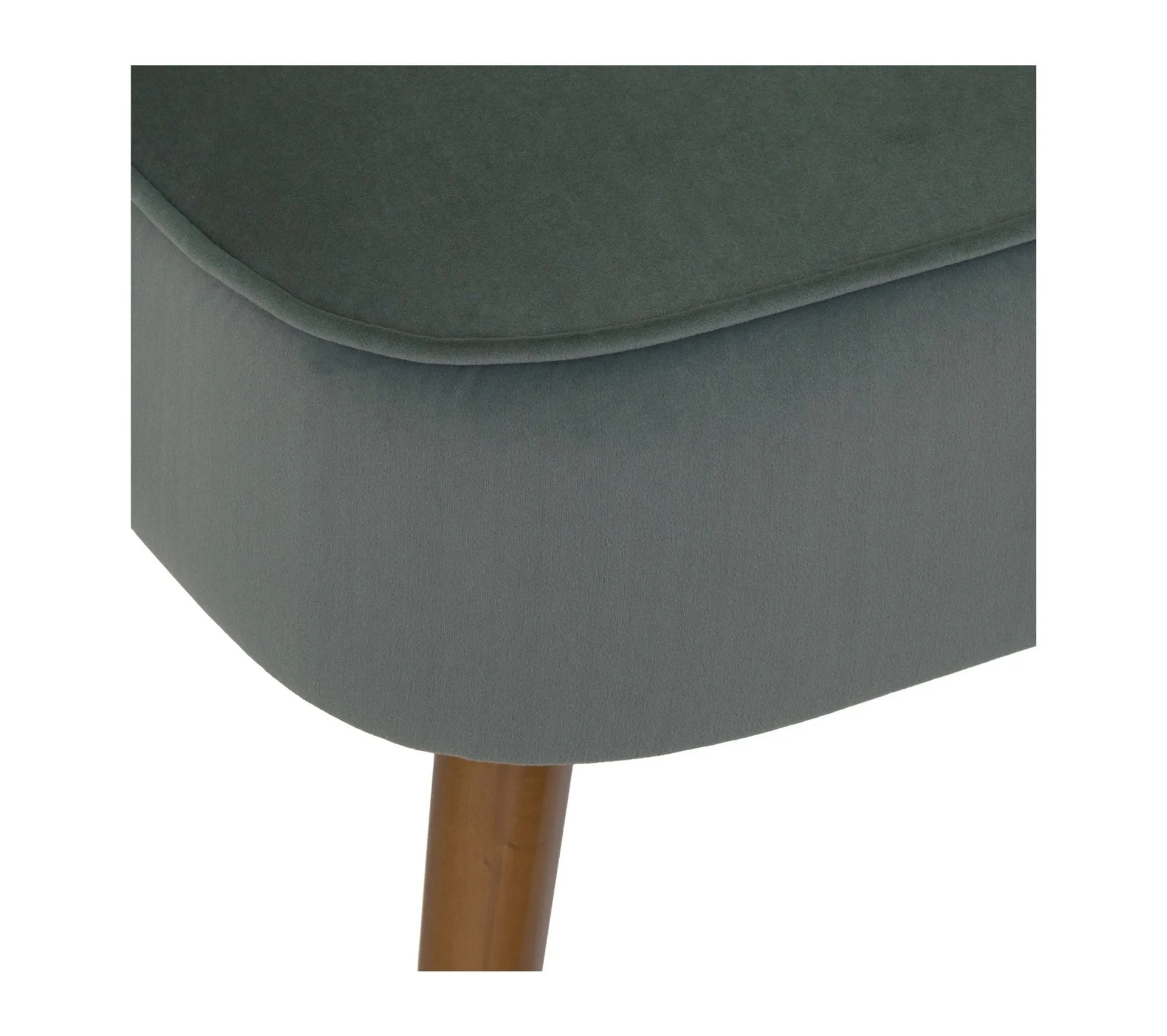 Fauteuil En Velours Vert Céladon Et Pieds En Bois
