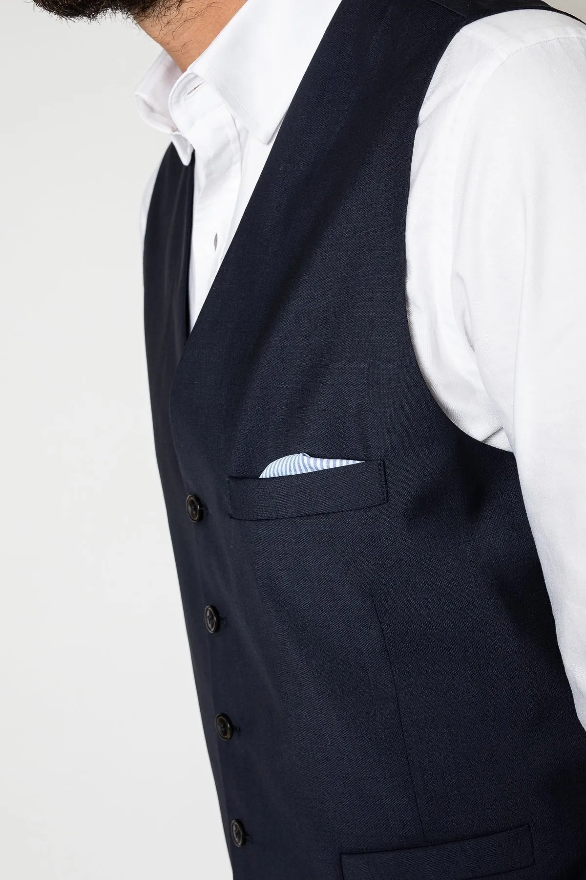 Gilet Shelter marine | Gilet de costume coupe cintrée | Mode homme | JAQK Taille 50 Couleur Marine