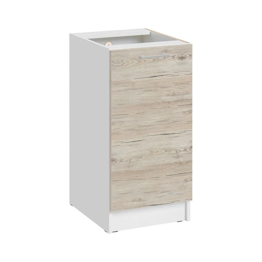 Meuble bas de cuisine Eco Noyer Blanchi 1 porte L 40 cm