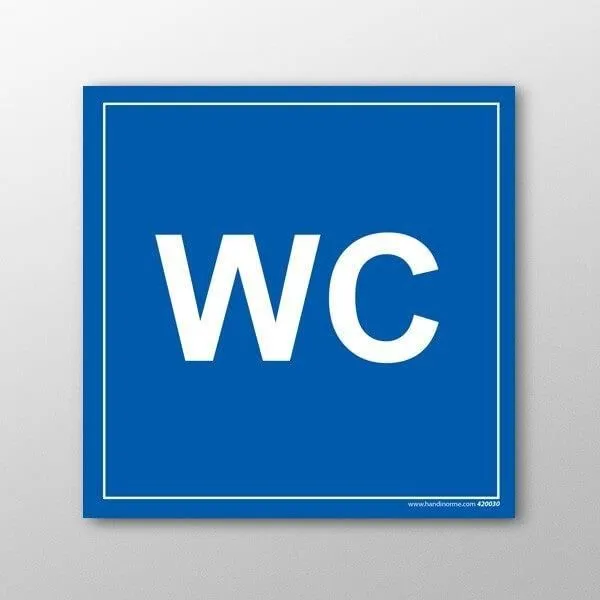 Panneau signalétique 'wc' pvc 250x250mm