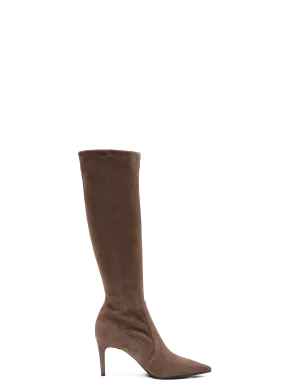 PARALLELE  Bottes en velours stretch carmen - Marron