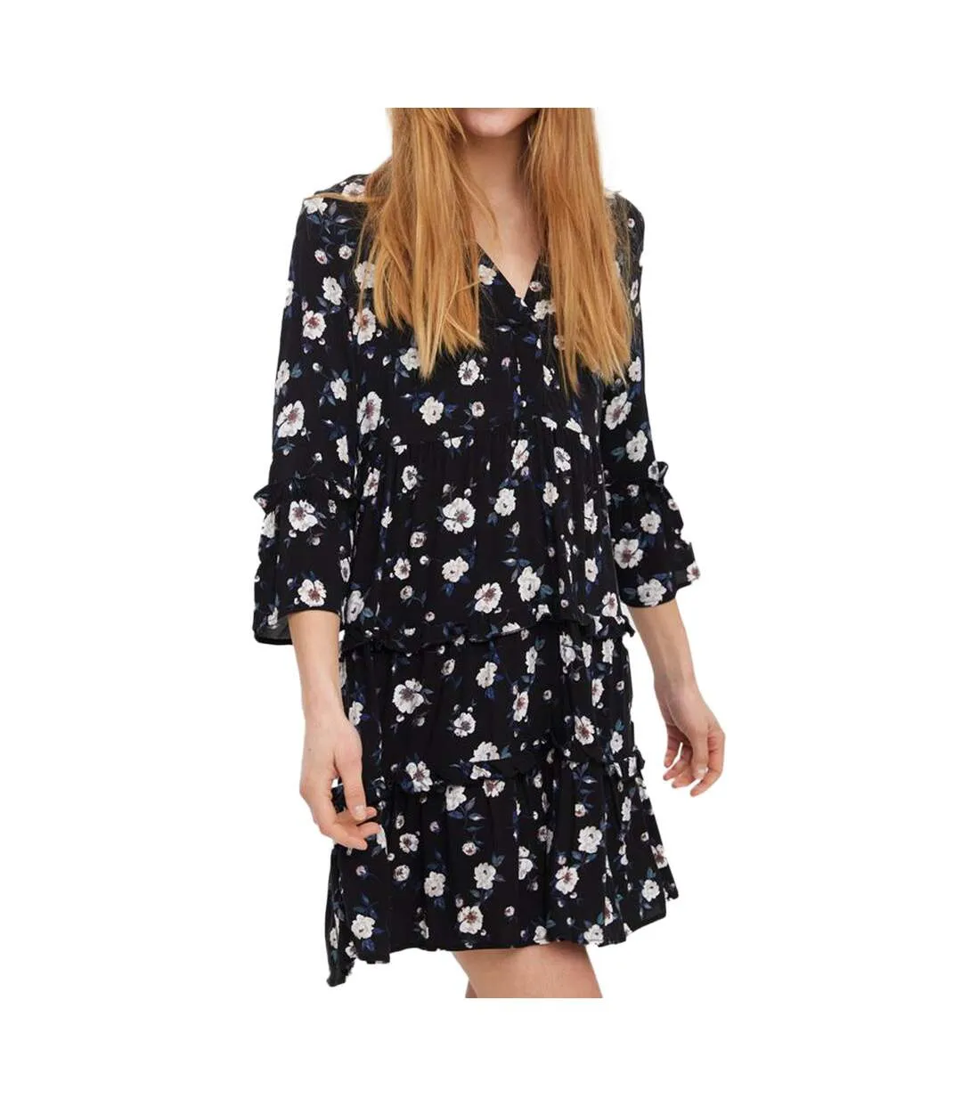 Robe Noir à fleurs Femme Vero Moda Easy