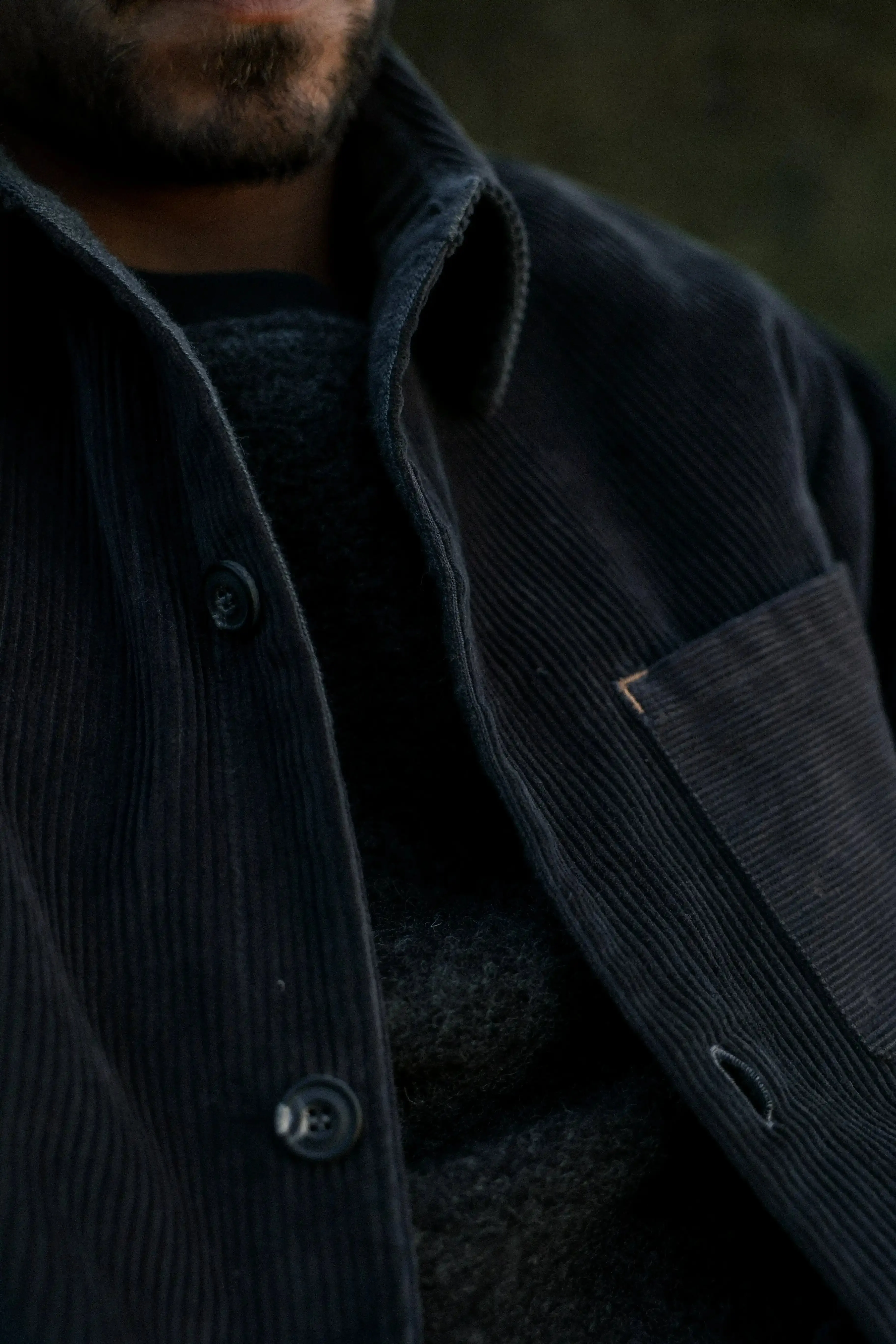 Surchemise velours anthracite